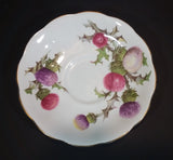 1950s Queen Anne Fine Bone China England Scottish "Dundee Thistle" Pink and Purple Floral Teacup Saucer