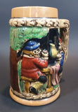 1950s Gift Craft Japan Bavarian Friends Sharing a Pitcher of Beer Porcelain Stein Numbered 384 - Treasure Valley Antiques & Collectibles