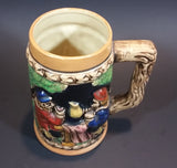 1950s Gift Craft Japan Bavarian Friends Sharing a Pitcher of Beer Porcelain Stein Numbered 384 - Treasure Valley Antiques & Collectibles