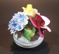 1950s Radnor Bone China Mixed Floral Magenta Blue Yellow Bone China Bouquet - Treasure Valley Antiques & Collectibles