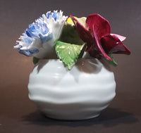 1950s Radnor Bone China Mixed Floral Magenta Blue Yellow Bone China Bouquet - Treasure Valley Antiques & Collectibles