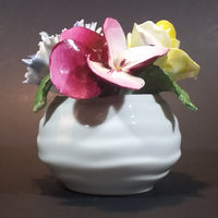 1950s Radnor Bone China Mixed Floral Magenta Blue Yellow Bone China Bouquet