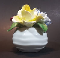 1950s Radnor Bone China Mixed Floral Magenta Blue Yellow Bone China Bouquet - Treasure Valley Antiques & Collectibles