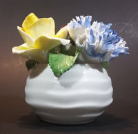 1950s Radnor Bone China Mixed Floral Magenta Blue Yellow Bone China Bouquet - Treasure Valley Antiques & Collectibles