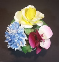 1950s Radnor Bone China Mixed Floral Magenta Blue Yellow Bone China Bouquet - Treasure Valley Antiques & Collectibles