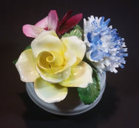 1950s Radnor Bone China Mixed Floral Magenta Blue Yellow Bone China Bouquet - Treasure Valley Antiques & Collectibles