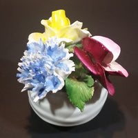1950s Radnor Bone China Mixed Floral Magenta Blue Yellow Bone China Bouquet