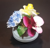 1950s Radnor Bone China Mixed Floral Magenta Blue Yellow Bone China Bouquet - Treasure Valley Antiques & Collectibles