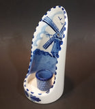 1984 D.A.I.C. Handpainted Delft Blue Windmills, Birds Decor with Brick Water Well Style Porcelain Wall Decor Candle Holder - Treasure Valley Antiques & Collectibles