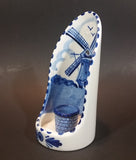 1984 D.A.I.C. Handpainted Delft Blue Windmills, Birds Decor with Brick Water Well Style Porcelain Wall Decor Candle Holder - Treasure Valley Antiques & Collectibles