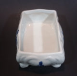 Delft Blue Style Footed Trinket Dish with Windmill and Flower Decor - Treasure Valley Antiques & Collectibles