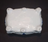 Delft Blue Style Footed Trinket Dish with Windmill and Flower Decor - Treasure Valley Antiques & Collectibles