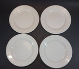 Rare Set of 4 White Medalta Hotel China 9 1/4" Plates  (3x 1937-1943) (1x Vitrified 1937-1949) - Treasure Valley Antiques & Collectibles