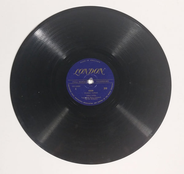 1948 Vera Lynn "Again" (Newman, Cochran) & "Lavender Blue (Dilly Dilly)" (Morey, Daniel) 10" 78RPM Record - Treasure Valley Antiques & Collectibles