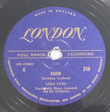 1948 Vera Lynn "Again" (Newman, Cochran) & "Lavender Blue (Dilly Dilly)" (Morey, Daniel) 10" 78RPM Record - Treasure Valley Antiques & Collectibles