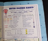 1964 Chevron Gasolines British Columbia and Alberta Points of Interest and Touring Map - With Alaska - Treasure Valley Antiques & Collectibles