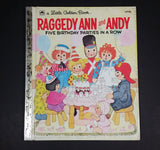 Raggedy Ann and Andy "Five Birthday Parties in a Row" - Little Golden Books - 107-44 - Collectible Children's Book - "F Edition" - Treasure Valley Antiques & Collectibles