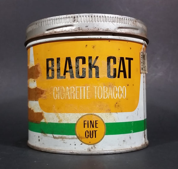 Vintage Black Cat Fine Cut Cigarette Tobacco Tin with Lid - Treasure Valley Antiques & Collectibles