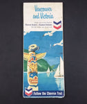 1966 Chevron Vancouver & Victoria Map - Celebrating British Columbia and Canada Centenaries 1966-1967 - Treasure Valley Antiques & Collectibles