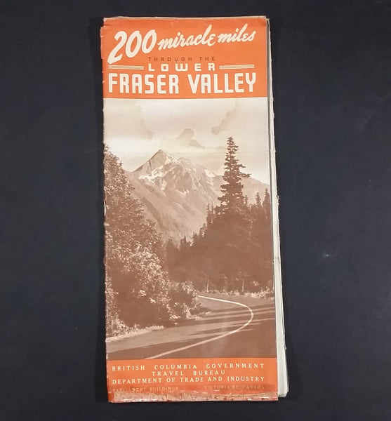 1950s 200 Miracle Miles Through The Lower Fraser Valley Tourism Pamphlet & Map - Travel Bureau of British Columbia - Treasure Valley Antiques & Collectibles