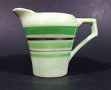Vintage Jaded Green Striped Creamer Made in England Silver Trimmed and Numbered - Treasure Valley Antiques & Collectibles