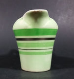 Vintage Jaded Green Striped Creamer Made in England Silver Trimmed and Numbered - Treasure Valley Antiques & Collectibles