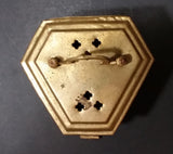 Vintage Diamond Shaped Hammered Brass Cricket Box w/ Handle (Wedding Ring bearer box) - Treasure Valley Antiques & Collectibles