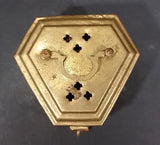 Vintage Diamond Shaped Hammered Brass Cricket Box w/ Handle (Wedding Ring bearer box) - Treasure Valley Antiques & Collectibles