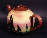 Very Rare 1940s Sailboat Torquay Mottoware Devon Teapot - Treasure Valley Antiques & Collectibles