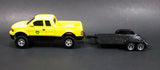 ERTL John Deere Yellow Pickup Truck with Black Flatbed Trailer Diecast Toy 1/25 Scale - Treasure Valley Antiques & Collectibles