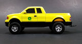 ERTL John Deere Yellow Pickup Truck with Black Flatbed Trailer Diecast Toy 1/25 Scale - Treasure Valley Antiques & Collectibles