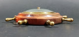 Vintage JG Gischard Aneroid Ships Wheel Barometer - Wood, Brass, Metal Face - Germany - Treasure Valley Antiques & Collectibles