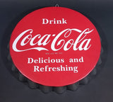 Drink Coca-Cola Coke 14" Bottle Cap Sign "Delicious and Refreshing" Reg. U.S. Pat. Off. - Treasure Valley Antiques & Collectibles