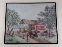 Vintage Kay Lamb Shannon "Martin's Garage" Country Scene Coca-Cola 7UP Double Cola Framed Print - Treasure Valley Antiques & Collectibles