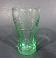Cute Miniature Collectible Coca-Cola Coke Soda Beverage  3 1/8" Green Glass Cup - Treasure Valley Antiques & Collectibles