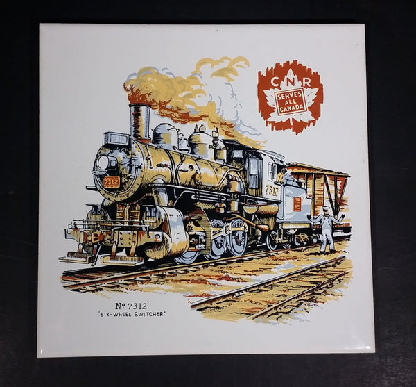 Canadian National Railway CNR "Serves All Canada" No. 7312 "Six-Wheel Switcher" Ceramic Tile - Treasure Valley Antiques & Collectibles