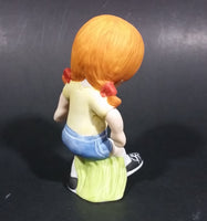 1982 Enesco Sports Little Girl Playing Football Soccer Decorative Collectible Figurine - Treasure Valley Antiques & Collectibles