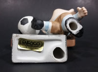 1982 Enesco Soccer Boy With Scoreboard Timer Clock "Dear God, Let's Go" Ceramic Figurine - Treasure Valley Antiques & Collectibles