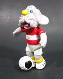 1980s Ganz Moveable Wrinkle Grey Dog Soccer Player Character PVC Figurine - Treasure Valley Antiques & Collectibles