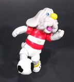 1980s Ganz Moveable Wrinkle Grey Dog Soccer Player Character PVC Figurine - Treasure Valley Antiques & Collectibles