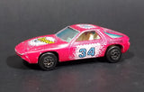 1980s Yatming Hot Pink Porsche 928 Flystone #34 Super Runner Die Cast Toy Car No. 1034 - Treasure Valley Antiques & Collectibles