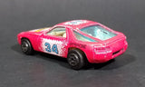 1980s Yatming Hot Pink Porsche 928 Flystone #34 Super Runner Die Cast Toy Car No. 1034 - Treasure Valley Antiques & Collectibles