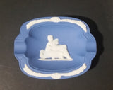 Vintage Wedgewood Style Jasperware Blue Cameo Pin/Ash Tray - Treasure Valley Antiques & Collectibles