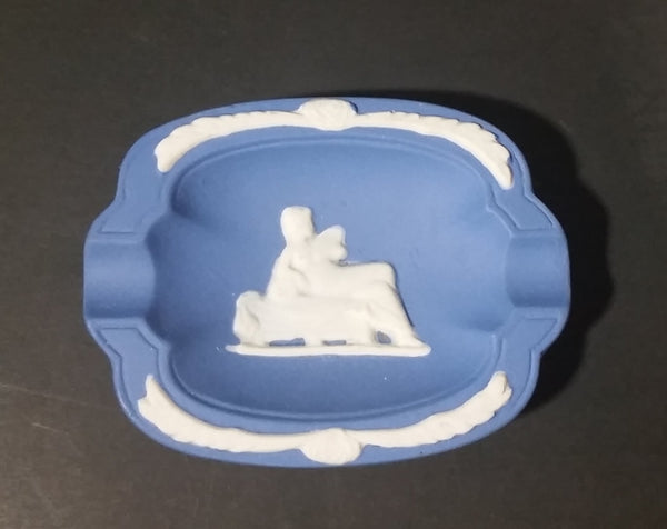 Vintage Wedgewood Style Jasperware Blue Cameo Pin/Ash Tray - Treasure Valley Antiques & Collectibles