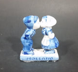 Vintage Delft Blue Holland Dutch Boy and Girl Kissing Hand Painted Ceramic Figurine - Treasure Valley Antiques & Collectibles