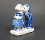 Vintage Delft Blue Holland Dutch Boy and Girl Kissing Hand Painted Ceramic Figurine - Treasure Valley Antiques & Collectibles