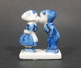 Vintage Delft Blue Holland Dutch Boy and Girl Kissing Hand Painted Ceramic Figurine - Treasure Valley Antiques & Collectibles
