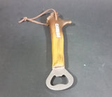 Canada Deer Antler Horn Bar Beverage Metal Bottle Opener with Rawhide Hanger - Treasure Valley Antiques & Collectibles
