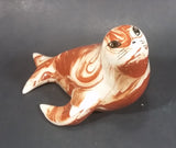 Ceramitique Alaska Clay Ceramic Brown Swirl Seal Figurine - Signed Carol - Treasure Valley Antiques & Collectibles