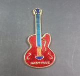 Nashville, Tennessee Red Blue Gold Guitar Shaped Fridge Magnet - Treasure Valley Antiques & Collectibles
